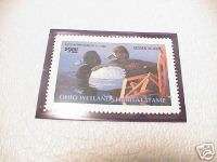 1991 OHIO WETLANDS DUCK HUNTING STAMP MINT SCAUP  