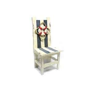Wood Life Guard Beach Chair Blue White Ring Preserver Nautical 