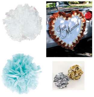 Wedding Car Decoration Just Fluff Metallic / Plastic / Iridescent Poms 