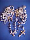 wedding lasso rosary glass pearls swarovski crystal butterflys double 