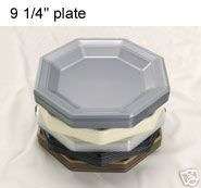 Silver Plastic Octagon Wedding Party Plate 7  