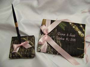 Guest Book Pen Stand Camouflage Mossy OAK Personalized  