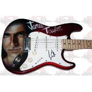 JAMES TAYLOR Signed Autographed AIRBRUSH Guitar PSA/DNA