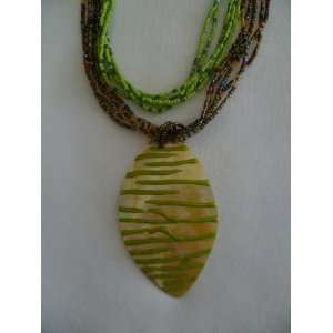  Green Shell Necklace Multiple Bead Strands 18 Everything 