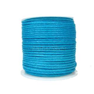 WAXED COTTON BEADING CORD SPOOL 27+ YARDS 1.5mm TURQUOISE  