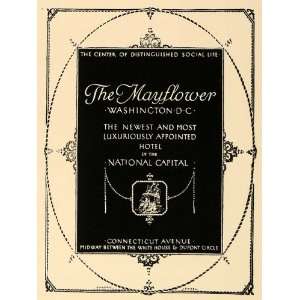1926 Ad Mayflower Hotel Washington DC Connecticut Ave   Original Print 