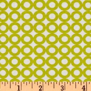  44 Wide Modern Whimsy Organic Circles Lime Fabric By The 
