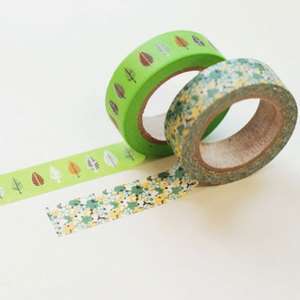 Adhesive Paper Decorative Masking Tape Woody Set of 2 Diary 