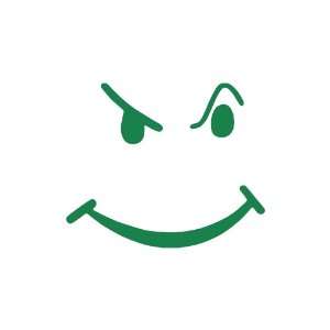  Smiley Face smirk Large 10 Tall GREEN vinyl window decal 