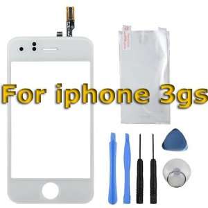 White iPhone 3gs glass screen + repair tool kit (Note: Without LCD 