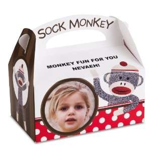  Sock Monkey Red   Personalized Empty Favor Boxes (8): Toys 