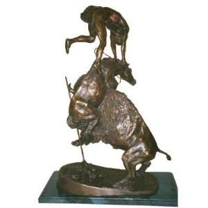  Buffalo Horse American Handmade Solid Bronze Sculpture 