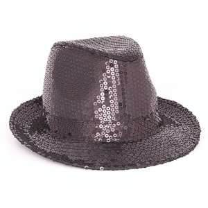  Black Sequin Fedora Dance Hat 