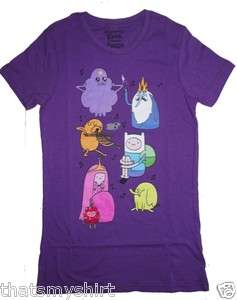 New Authentic Mighty Fine Adventure Time Music Group Shot Juniors T 