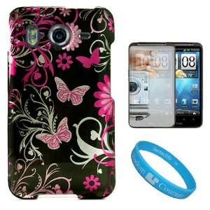  Pink Butterfly 2 Piece Protective Rubberized Crystal Hard 