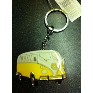  Metal VW Camper Van Key Ring Yellow Size Approx 3 inches 