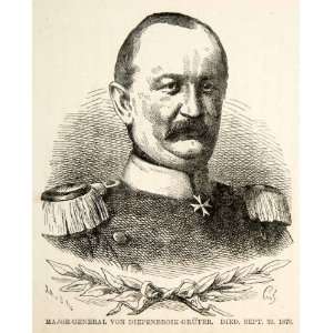  1871 Wood Engraving Major General Von Diepenbroik Gruter 