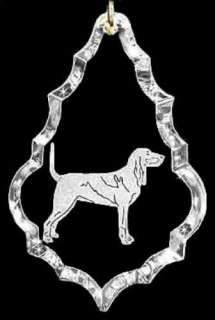 Black and Tan Coonhound Hand Etched Austrian Crystal  