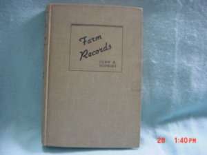 John A. Hopkins FARM RECORDS textbook Agriculture 1946  