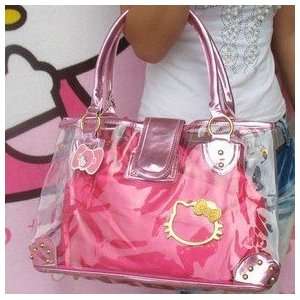 Hello Kitty Multipurpose Rose Pink Transparent Handbag/Tote Bag/Travel 