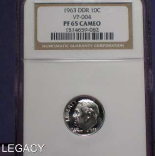 1963 PROOF ROOSEVELT DIME NGC DDR VP 004 SILVER (OI+  
