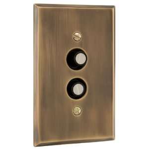  Solid Brass Single Push Button Plate   Antique Brass: Home 