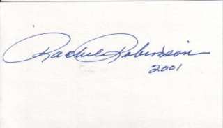 Rachel Robinson Autographed Index Card Jackie Robinson Widow  