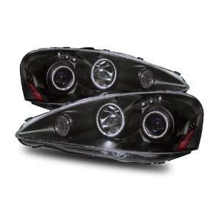 2005 2006 Acura RSX CCFL Angel Eyes Halo Projector Headlights Black