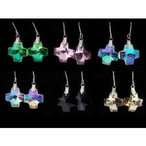   Cross Earrings  Assorted AB Colors Case Pack 6 