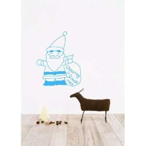 Large  Easy instant decoration wall sticker wall mural  Santa gift bag 