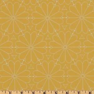  44 Wide Whimsy Traced Petals Yellow/White Fabric By The 