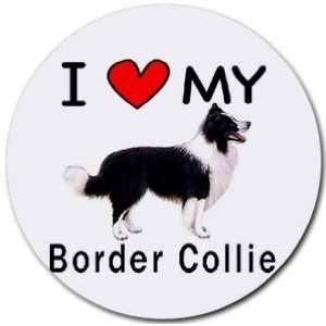  I Love My Border Collie Round Mouse Pad