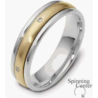   Two Tone Gold Diamond SPINNING Band, 0.025 TCW   9 