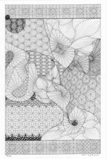 Bonsai Original Surreal Geometric Art Drawing KW Eccles  