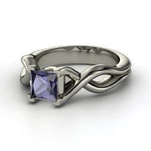 Twist Ring, Princess Iolite Platinum Ring: Jewelry