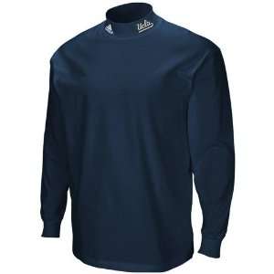   Navy Blue Mock Turtleneck Long Sleeve T shirt
