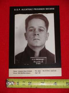 Joseph Paul Cretzer Alcatraz Prison Mug Shot Card  