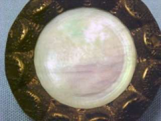 Lovely Vintage MOTHER OF PEARL & BRASS BUTTON Victorian  