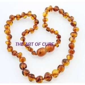 Baltic Amber Baby Teething Necklace  Honey Brown w/ THE ART OF CURE 