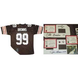  Jim Brown, Otto Graham, and Tim Couch Triple Autographed 