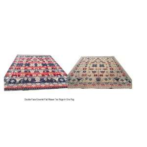   Double Face Flat Weave/Kilim, American Coverlet Rug