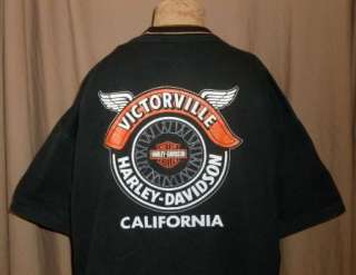HARLEY DAVIDSON T Shirt VICTORVILE CA Vintage BLACK Motorcycle BIKER 
