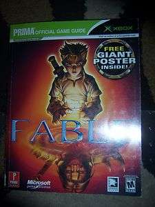 FABLE PRIMA OFFICIAL OFFICIAL STRATEGY GUIDE XBOX + GIANT POSTER 
