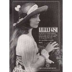    Print Ad 1984 Lillian Gish Promo CBS Entertainment Books