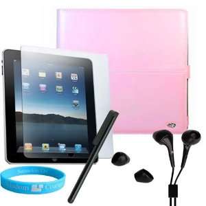  Pink Melrose Leather Case for Apple iPad + Black iPad 