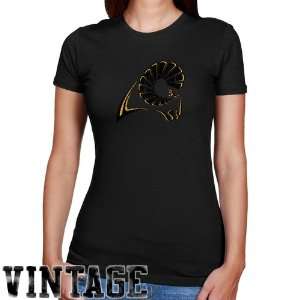  NCAA VCU Rams Ladies Black Distressed Logo Vintage Slim 