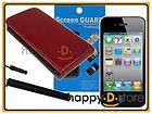 Maroon Red Vertical Leather Case Cover+Screen Protector