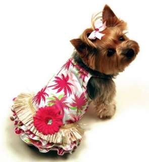 Puppy Dog Couture Aloha Luau Boutique Summer Hula Dress  