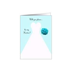  Invitation, Hostess Card in Blue, Wedding Gown Card 