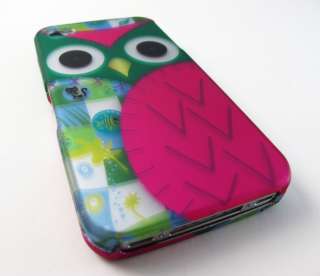 CUTE PATCHWORK OWL HARD SHELL CASE COVER APPLE IPHONE 4 4s PHONE 